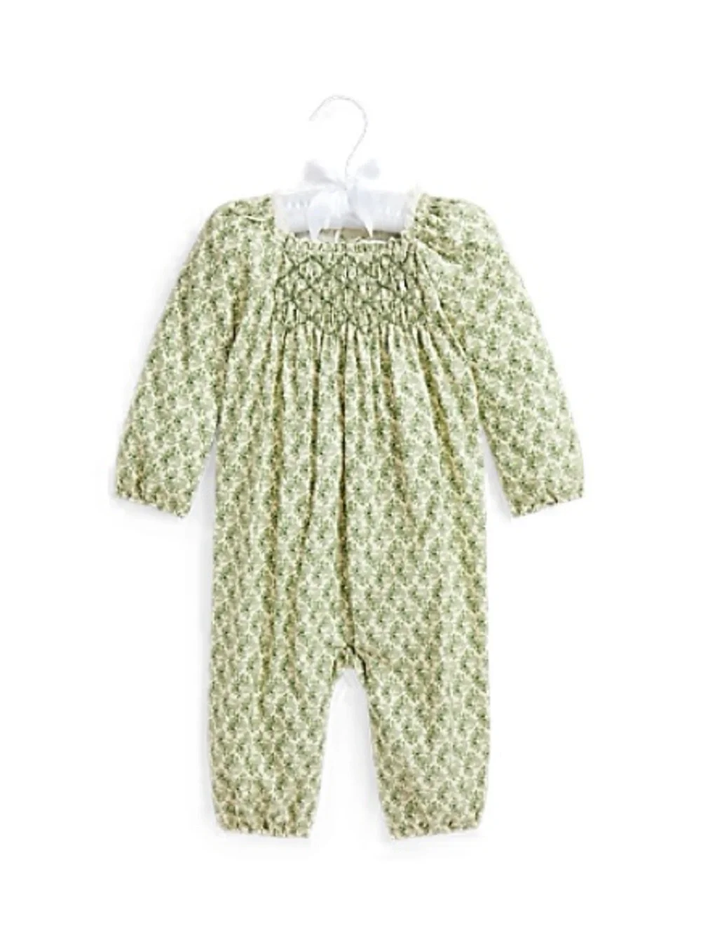 Ralph Lauren Floral Smocked Cotton Twill Coverall